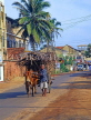 SRI LANKA, rural scene, Bullock Cart along road, SLK1620JPL