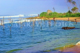 SRI LANKA, south coast, Ahangama area, Stilt Fishermen, SLK4763JPL