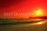SRI LANKA, south coast, Ahangama area, beach and sunset, SLK4733JPL