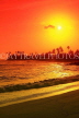 SRI LANKA, south coast, Ahangama area, beach and sunset, SLK4735JPL