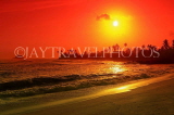 SRI LANKA, south coast, Ahangama area, beach and sunset, SLK4744JPL