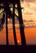 SRI LANKA, south coast, Beruwela, sunset and coconut trees, SLK1520JPL