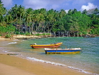 SRI LANKA, south coast, Dondra, beach and two fishing boats, SLK1605JPL