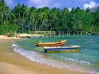 SRI LANKA, south coast, Dondra, beach and two fishing boats, SLK234JPL