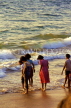 SRI LANKA, south coast, Gintota, children paddling, SLK1331JPL