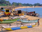 SRI LANKA, south coast, Hambantota, beach and fishing boats, SLK1586JPL