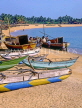 SRI LANKA, south coast, Hambantota, beach and fishing boats, SLK1608JPL
