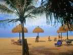 SRI LANKA, south coast, Mount Lavinia, beach with sunshades and tourists, SLK1644JPL