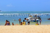 SRI LANKA, south coast, Unawatuna, beach, sea and holidaymakers, SLK4706JPL