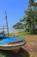 SRI LANKA, south coast, Weligama, fishing boat, Taprobane Island in background, SLK4685JPL