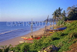 SRI LANKA, south coast, Weligama, fishing boats on beach, SLK1717JPL