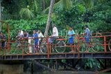 SRI LANKA, south coast, near Beruwela, people on bridge, SLK185JPL