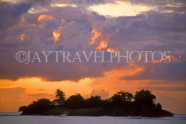 ST LUCIA, Choc Bay, Rat Island, dusk view, STL714JPL