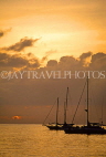 ST LUCIA, Reduit Beach, dusk view and sailboats, STL720JPL