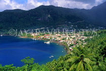 ST LUCIA, Soufriere, town and coastal view, STL738JPL