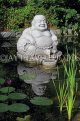 South Korea, SEOUL, Bongeunsa Temple, pond with Buddha statue, SK862JPL