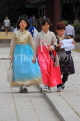 South Korea, SEOUL, Changdeokgung Palace, visitors in colourful Hanbok attire, SK230JPL