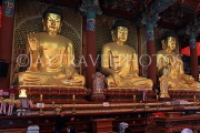 South Korea, SEOUL, Jogyesa Temple, golden Buddha statues, SK286JPL