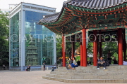 South Korea, SEOUL, Tapgol Park, encased ten storey stone pagoda, and pavilion, SK258JPL