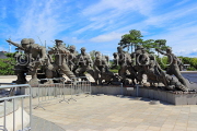 South Korea, SEOUL, War Memorial of Korea, 6-25 Tower of Korean War base sculptures, SK672JPL