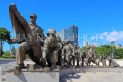South Korea, SEOUL, War Memorial of Korea, 6-25 Tower of Korean War base sculptures, SK673JPL