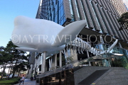 South Korea, SEOUL, Whale sculpture outside Signature Towers building, SK931JPL