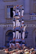 Spain, BARCELONA, Catalonian Festivals, Castellers performing balancing act, SPN812JPL