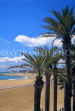 Spain, BARCELONA, City Beach and palm trees, BSP199JPL
