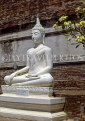 THAILAND, Ayuthaya, Wat Yai Chai Mongkol ruins, seated Buddha statue, THA1518JPL