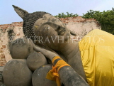 THAILAND, Ayuthaya, giant reclining Buddha statue, world heritage site, THA2047JPL