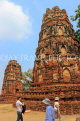 THAILAND, Ayutthaya, Wat Phra Mahathat complex ruins, octagonal pagoda, THA2643JPL