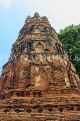 THAILAND, Ayutthaya, Wat Phra Mahathat complex ruins, octagonal pagoda, THA2644JPL