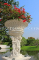 THAILAND, Bang Pa-In (nr Ayutthaya), gardens, ornamental pots, Bouainvillea flowers, THA2569JPL