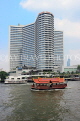 THAILAND, Bangkok, Chao Phraya River, Sheraton Hotel view from riverside, THA3526JPL