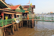 THAILAND, Bangkok, Chao Phraya River, Tha Tien Pier, and monks, THA3178JPL