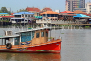 THAILAND, Bangkok, Chao Phraya River, and boat, THA3495JPL