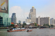 THAILAND, Bangkok, Chao Phraya River, boats and buildings, THA3530JPL