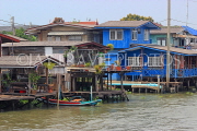 THAILAND, Bangkok, Chao Phraya River, residential houses on stilts, THA3508JPL