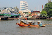 THAILAND, Bangkok, Chao Phraya River, riverside and boat, THA3524JPL