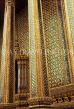 THAILAND, Bangkok, GRAND PALACE, Royal Chapel, gilded and mosaic encrusted detail, THA332JPL