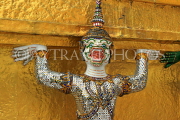THAILAND, Bangkok, GRAND PALACE (Wat Phra Keo), Demon Guardian figure, THA2479JPL