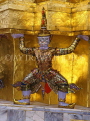 THAILAND, Bangkok, GRAND PALACE (Wat Phra Keo), Demon Guardian figure on chedi, THA1784JPL