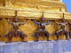 THAILAND, Bangkok, GRAND PALACE (Wat Phra Keo), Demon Guardian figure on chedis, THA1783JPL