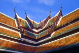 THAILAND, Bangkok, GRAND PALACE (Wat Phra Keo), building roof tops and tile work, THA1985JPL