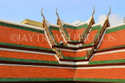 THAILAND, Bangkok, GRAND PALACE (Wat Phra Keo), building roofs, tile work, THA2407JPL