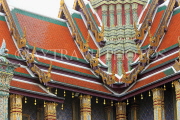 THAILAND, Bangkok, GRAND PALACE (Wat Phra Keo), building roofs, tile work, THA2548JPL