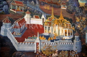 THAILAND, Bangkok, GRAND PALACE (Wat Phra Keo), gallery murals depicting Ramakien stories, THA17JPL