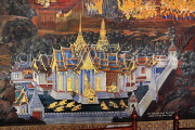 THAILAND, Bangkok, GRAND PALACE (Wat Phra Keo), murals of Ramakien stories, THA2382JPL