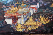 THAILAND, Bangkok, GRAND PALACE (Wat Phra Keo), murals of Ramakien stories, THA2383JPL