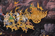 THAILAND, Bangkok, GRAND PALACE (Wat Phra Keo), murals of Ramakien stories, THA2391JPL